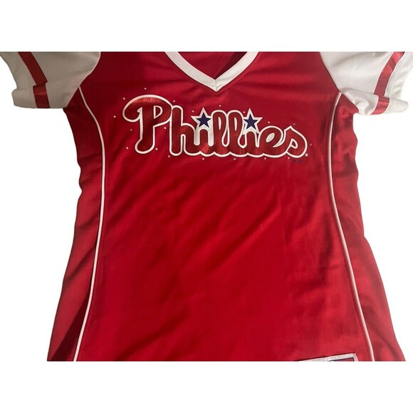 Philadelphia Phillies Girls Youth 2 Medium 10-12 Shirt  Baseball New - Picture 13 of 16